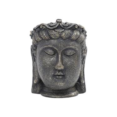 Imagem de Fenteer Vaso de flores em resina com cabeça de Buda, peça de arte minimalista, para casa, mesa ou qualquer outro espaço, Style B