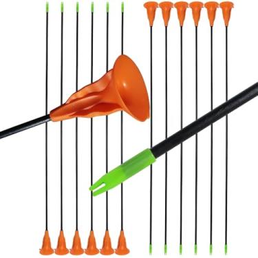 Imagem de Clianle Conjunto de flechas de tiro com arco de 78,7 cm, ventosa, ponta de flecha de borracha, 6 mm, flechas de fibra de vidro para esportes e atividades ao ar livre, presentes esportivos para jovens