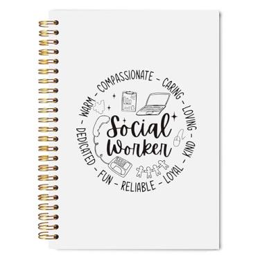 Imagem de Welshower Caderno de assistente social 14 x 20 cm, cadernos de diário de agradecimento de assistentes sociais para anotações, caderno espiral de capa dura