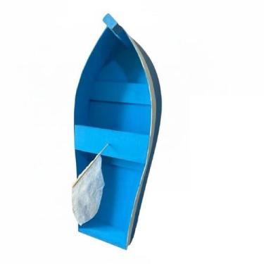 Imagem de Barco Iemanjá 30cm Madeira Bandeirinha Oferenda Premium - YTRWE90, 1