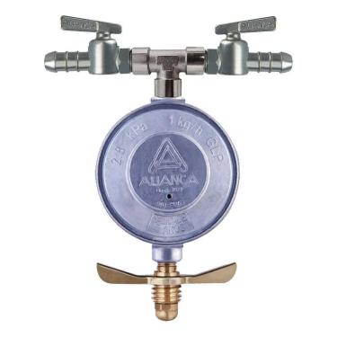 Imagem de 2X Regulador Registro De Gás P13 Saída Dupla Forno E Cooktop