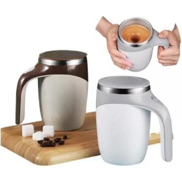 Imagem de Caneca Copo Mixer Térmico Recarregável USB Inox Misturador Automático 