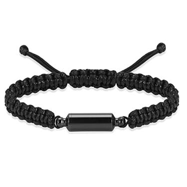 Imagem de Imrsanl Pulseira de urna de cremação de aço inoxidável para cinzas – pulseiras cilíndricas para cinzas humanas – Joias de lembrança de cinzas memoriais para homens e mulheres, Metal, aço inoxidável
