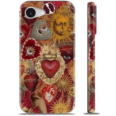 Imagem de MERRO Capa para iPhone 16e - Compatível com carregamento sem fio - Capa rígida de camada dupla e capa de silicone - Capa protetora para celular com lindos designs de flores silvestres para mulheres