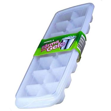 Imagem de Forma de Gelo Retangular com 14 Cubos de Plástico com Tampa de Plástico Transparente