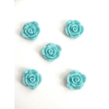 Imagem de Kit 50 Sabonetes Decorativos Rosa em Glicerina Perfumados Essência Mamãe Bebê Lembrancinhas para Aniversário, Batizado, Chá de Bebê e Eventos - Azul bebê