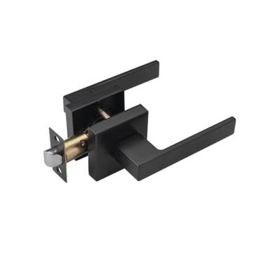 Imagem de NCSEN Puxadores de porta pretos internos, maçaneta de porta de passagem sem travamento para hall