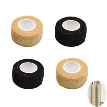 Imagem de NentMent Pacote com 4 capas para maçanetas de porta de geladeira, fita adesiva, tecido antiderrapante, envoltórios de maçanetas para porta francesa, geladeira com freezer, maçanetas de aço inoxidável