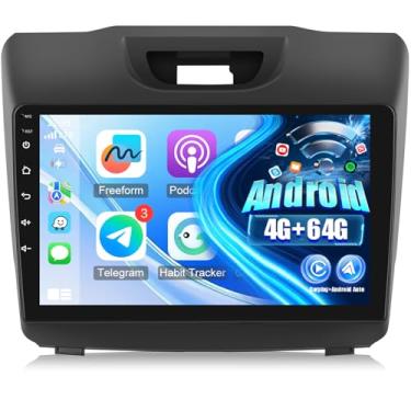 Imagem de [4 + 64 G] Rádio automotivo para Isuzu DMAX e Chevrolet Trailblazer Holden S10 Colorado 2015-2018, tela sensível ao toque de 9 polegadas Android estéreo com carplay sem fio e Android Auto/EQ/GPS/SWC +