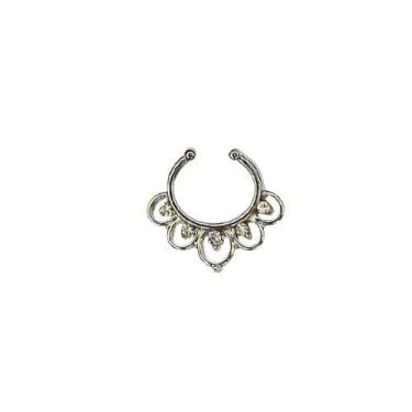 Imagem de Piercing Aço Cirurgico Prata Septo Petala De Lótus De Zirconia 8mm - O