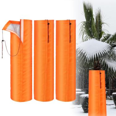 Imagem de Ribbonlic Pacote com 3 protetores de raiz de palmeira, proteção de inverno para árvores e raízes autoadesivas, capa de isolamento de tronco de plantas com cordão para jardim, ao ar livre, frio