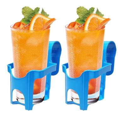 Imagem de Suportes para bebidas de piscina – Suporte para copo à beira da piscina – Organizador lateral de piscina destacável para pia de spa, pátio, banheira, praia, quintal, deck