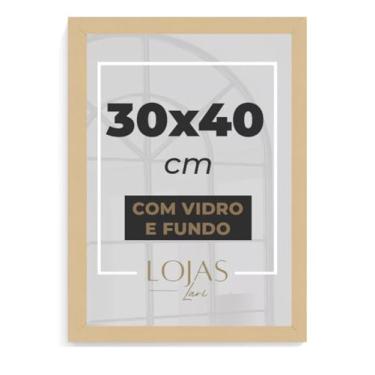 Imagem de Kit 10 Molduras 30x40cm Vidro Certificado Diploma Fotografia (Madeira Clara)