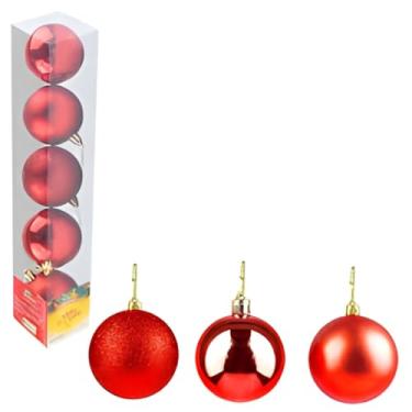 Imagem de Kit Bolas de Natal Lisas Vermelhas 5cm com 10 Unidades | Decoração Clássica e Sofisticada para Árvore, Guirlanda e Arranjos Natalinos