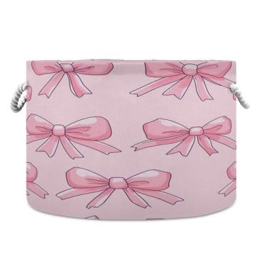 Imagem de SEHANY Cesta de armazenamento redonda grande com alça de corda, cesto de roupa suja de lona para armazenamento de cobertores, cesta de armazenamento infantil para quarto de banho, decoração de