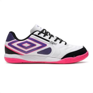 Imagem de Chuteira Futsal Umbro Pro 5 Bump Club Masculina, 40, Branco, Rosa