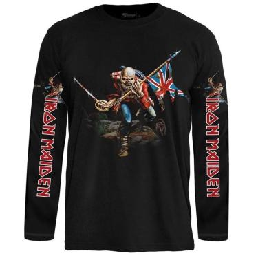 Imagem de Camiseta Stamp de Banda Iron Maiden Manga Longa em Algodão Oficial-Unissex