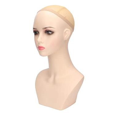 Imagem de Cryfokt Cabeça de Manequim Feminina Em Pvc, Modelo de Exibição de Maquiagem Estável para Salões de Exibição de Janela, Roxo, 1 Peça Aplicável para Exibições de Lojas