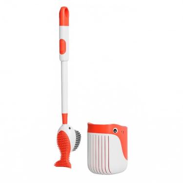 Imagem de Escova Sanitária Para Banheiro Formato De Baleia Com Suporte — Escova De Vaso Sanitário Privada, Escovinha De Banheiro E Vassourinha De Vaso. (Vermelho)