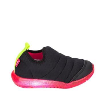 Imagem de Tênis Infantil de Luz Kidy Flex Calce Fácil Preto e Pink - 22 - Preto