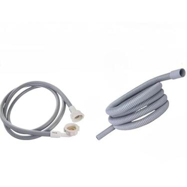 Imagem de Mangueira saída de Água para máquina de lavar- Lavadoras Bocal RETO(Entrada 1,2 mts+ Saída 1,4 mts)