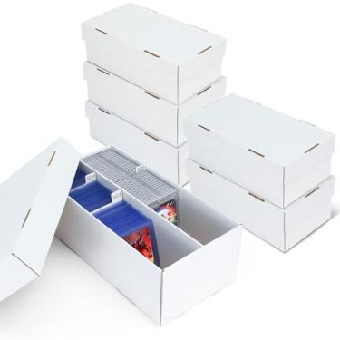 Imagem de MnnktClair Pacote com 6 caixas de armazenamento de cartões colecionáveis – Estojo de papelão dividido com 2 fileiras, compatível com carregador superior One Touch para armazenamento de cartões