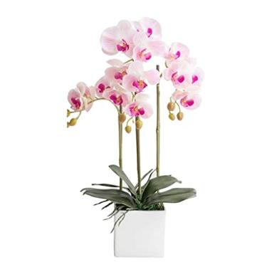 Imagem de YYBOES Flores artificiais para decoração flores artificiais Phalaenopsis buquês de casamento decorações arranjo de flores artificiais arranjos de flores de seda flores artificiais Pl