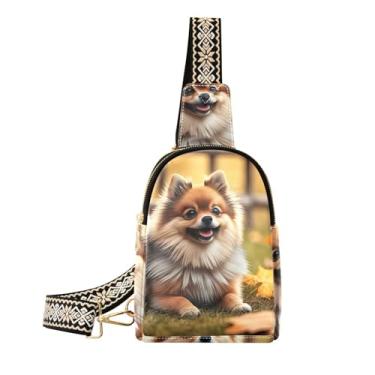 Imagem de CEBUGI Bolsa tiracolo feminina pequena para cães, de couro, pochete para trilhas, viagens ao ar livre