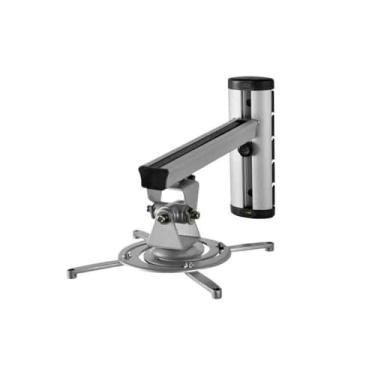 Imagem de Suporte de projetor de liga de alumínio de 360 graus, suporte de parede retrátil universal de movimento total, suporte de projetor portátil (prata