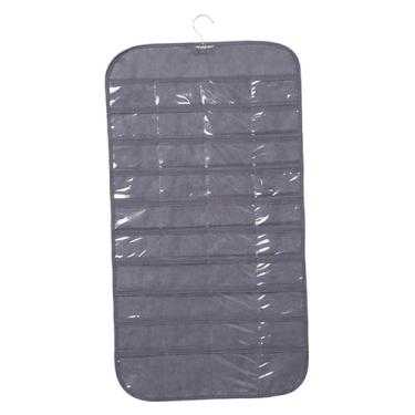 Imagem de MotiveTech Organizador de Carrinhos de Brinquedo, Organizador de Parede Dupla Face com 80 Bolsos Transparentes, Porta-joias, Feito de Tecido Não Tecido, Ideal Pa, Cinza, Tamanho real