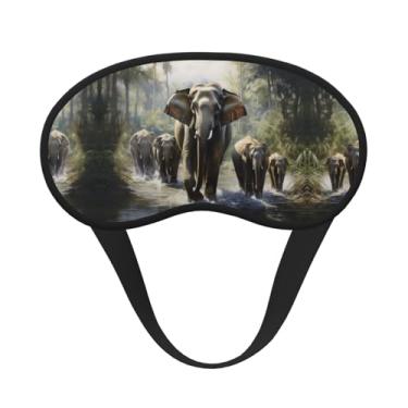 Imagem de Máscara de dormir blackout com estampa de elefantes asiáticos, máscara para os olhos, leve, macia, para dormir, meditação, viagem, ioga