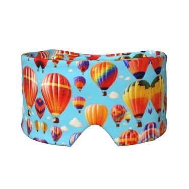 Imagem de Máscara protetora para olhos e orelhas com estampa de balões de ar quente, respirável, ajustável, blecaute, confortável