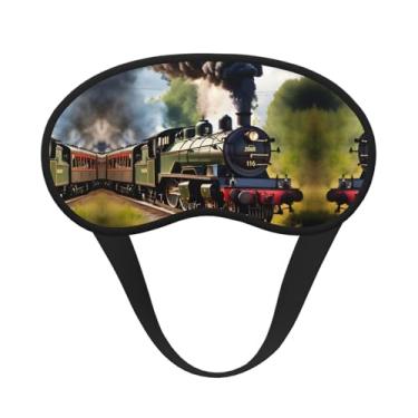 Imagem de Máscara de dormir blackout com estampa de trem pequeno a vapor, máscara de luz macia, para dormir, meditação, viagem, ioga