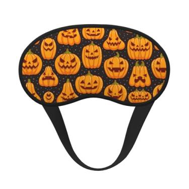 Imagem de Máscara de dormir blackout com estampa de padrões de abóbora para os olhos, máscara de luz macia, para dormir, meditação, viagem, ioga