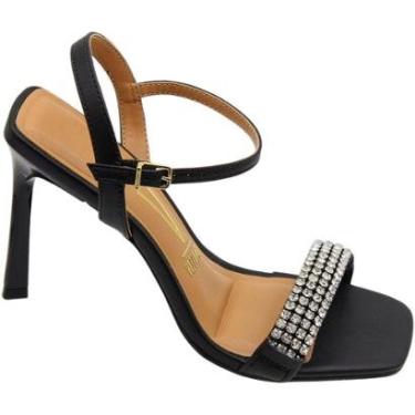 Imagem de Sandália Vizzano Pelica Strass com Salto Alto Fino Feminina-Feminino