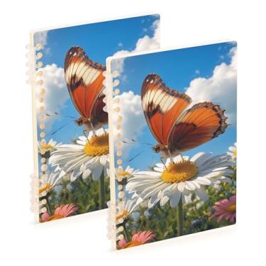 Imagem de Burbuja Cadernos com nome, papel pautado universitário A5 com 60 folhas, fichário para escritório, 2 unidades