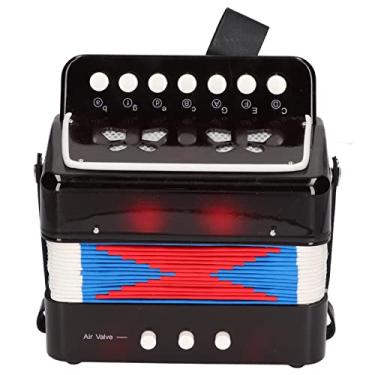 Imagem de Ainoli crianças 10 teclas acordeão crianças instrumento musical brinquedo educativo presente de aniversário para solos conjunto (Preta)