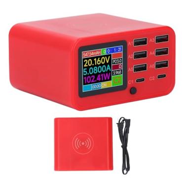 Imagem de YWBL-WH Estação de Carregamento USB, Hub de Carregamento Rápido de 8 Portas de 100 W para Vários Dispositivos, Com Display Digital, Carregador PD de Entrega de Energia para Smartphones