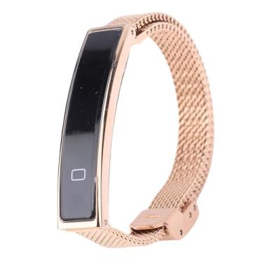 Imagem de GOWENIC Pulseira Inteligente, Pulseira Esportiva de Aço, Rastreadores de Atividades e Fitness Com Lembrete de Chamadas Recebidas e Contador de Passos para Natação e Mergulho (Ouro)