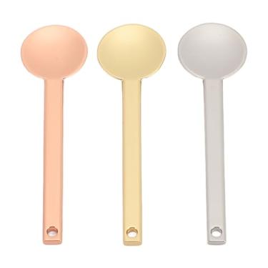 Imagem de Ainoli 3 peças de espátulas cosméticas de metal redondas leves multifuncionais pequenas colher de creme facial para maquiagem