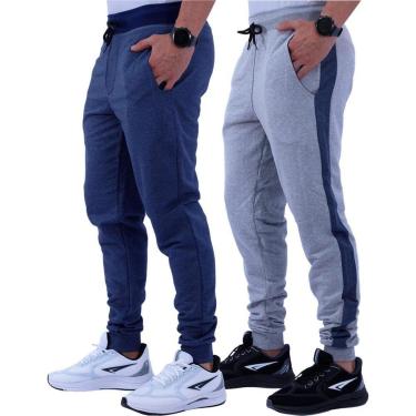 Imagem de Kit 2 Calças Masculina MXD Conceito Moletom Slim Fit Cores Cor:;Tamanho:GG;Gênero:Masculino-Masculino