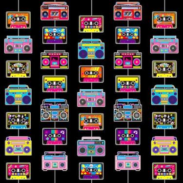 Imagem de Fitas de rádio, faixas suspensas, cortes de papel decorativos, guirlandas, decorações de parede de quarto, banheiros de bebê de aniversário, suprimentos de festa