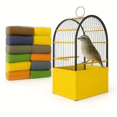 Imagem de Kit 12 Forro Fundo de Gaiola Calopsita Sabia Coleiro Trinca Ferro Papacapim Azulão Passaro Preto(Gaiola N 5)