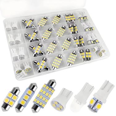 Imagem de Kit 42 Lâmpadas LED T10 5050 para BMW E53 E60 E90, Branco, Interior Cúpula Porta-Malas Placa Licença