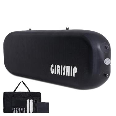 Imagem de GIRISHIP Para-choques de barco infláveis resistentes, para-lamas retangulares para ancoragem, para-choques de doca de PVC com cordas de amarração para iate/barco de pesca/barco pontão, 152 cm x 58 cm