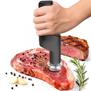 Imagem de YOTAN Amaciador elétrico de carne, ferramenta sem fio, 37 agulhas afiadas de aço inoxidável, motor sem escova ajustável de 3 velocidades, placa antivibração, silencioso abaixo de 50 dB, lavável na