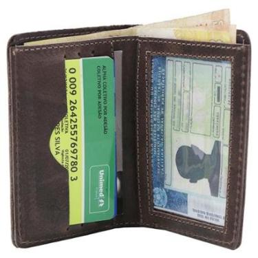 Imagem de Carteira Masculina em Couro Cabe Cnh Porta Cartões Cédulas Abertas-Masculino