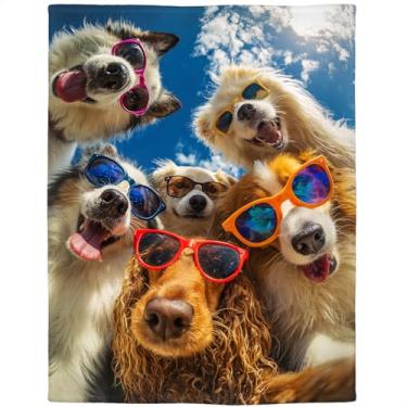Imagem de Rstick Cobertor de óculos de sol para cães de 152 x 203 cm, lã macia e aconchegante para beira da piscina e quarto de adolescente