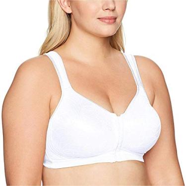 Imagem de Playtex Sutiã feminino 18 horas fecho frontal sem aro com suporte postural cobertura total USE525, Branco, 40B