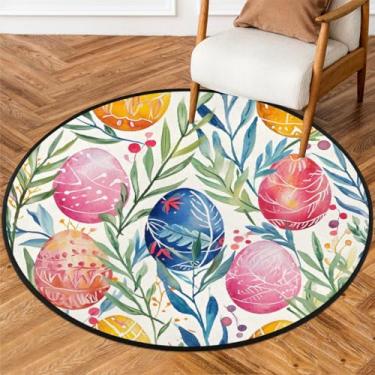 Imagem de Tapete redondo pequeno de 1,8 m de altura, tapete circular antiderrapante, lavável, tapete circular para quarto, sala de estar, berçário, cozinha, banheiro, entrada, decoração de casa